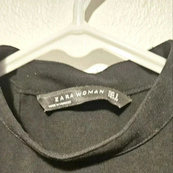 ZARA Sleeveless Chiffon Blouse Open  Back Color: Black Size: Small - Picture 4 of 4